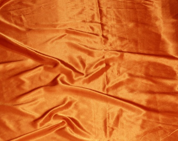 Orange Charmeuse Satin Fabric by the Yard  60" Wide