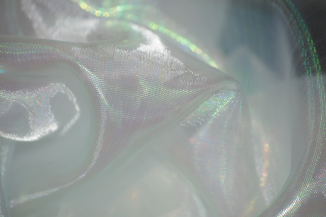 White Pearlized Sheer Iridescent Organza Fabric 58wide by - Etsy