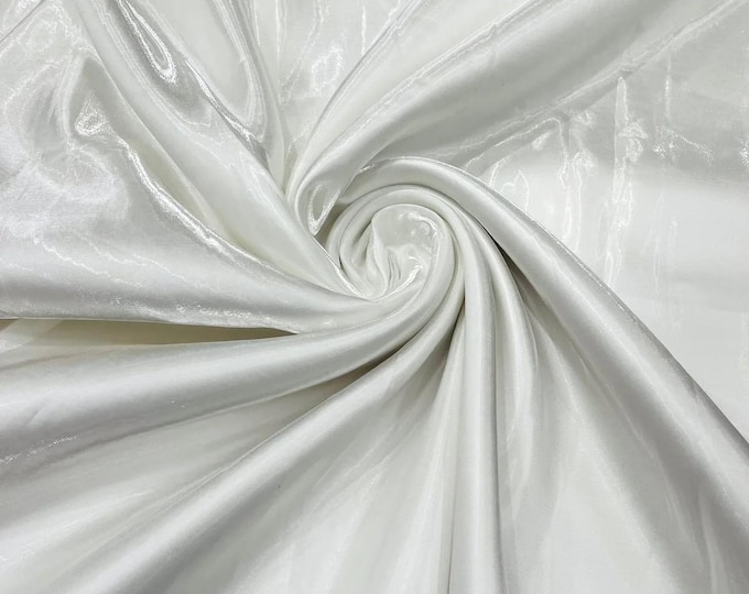Ivory Liquid glossy Bridal prom Satin prom dress fabric per yard