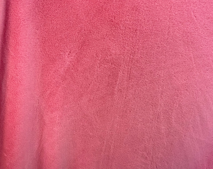 Hot pink plushies thick minky bunny fabric / 58" Wide / Sold by the Yard
