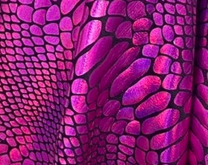 Fuchia/black Snake Spandex 4 way stretch fabric 58" wide