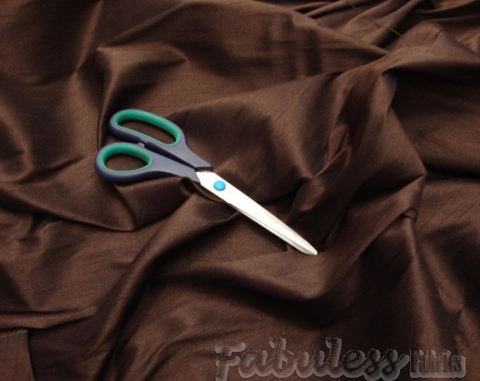 Brown Shantung Dupioni Faux Silk two tone fabric BY THE YARD 54" wide
