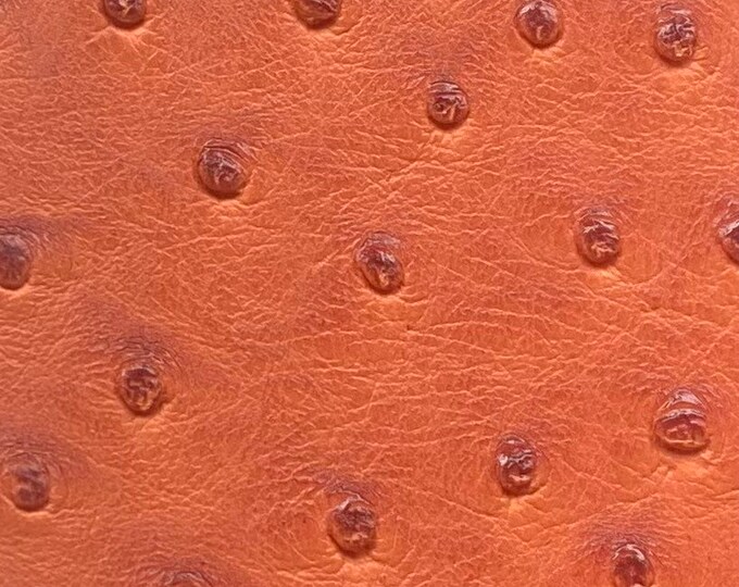 Orange ostrich faux vinyl Marine grade UV resistance waterproof Fabric