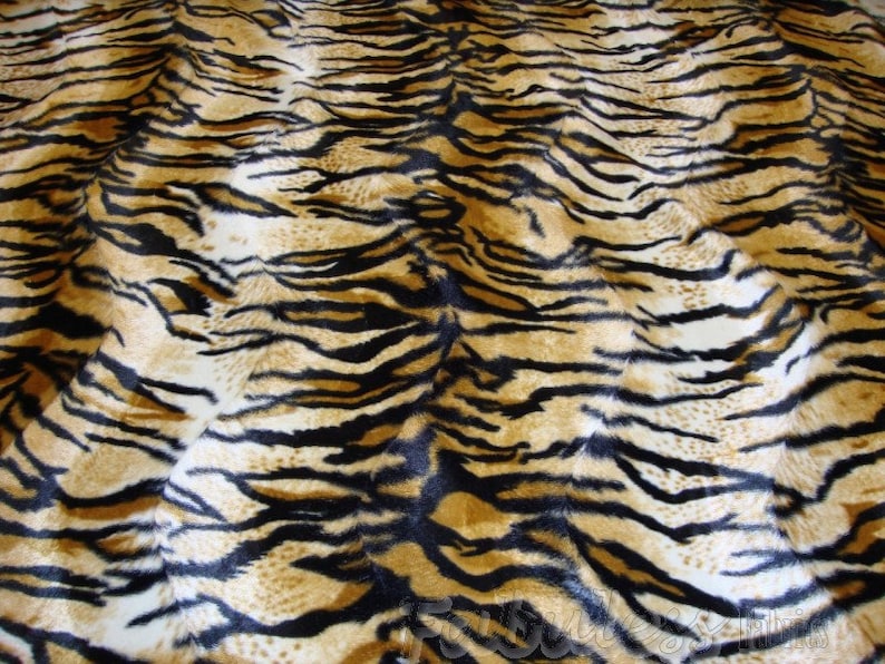 Velboa upholstery Siberian Tiger Gold Velboa Fabric per yard