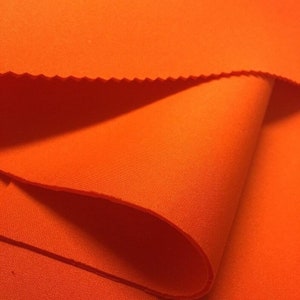 Orange Super Techno Fabric, 2mm Thick, Solid Colors, Sold by The Yard