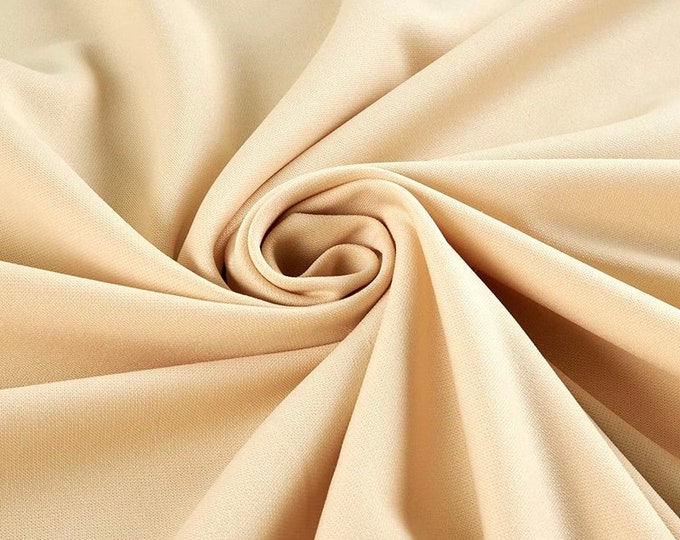 Champagne Double Knit Scuba Fabric | Thick Stretch Fabric for Apparel, Costumes, Dresses & Crafts 60” wide