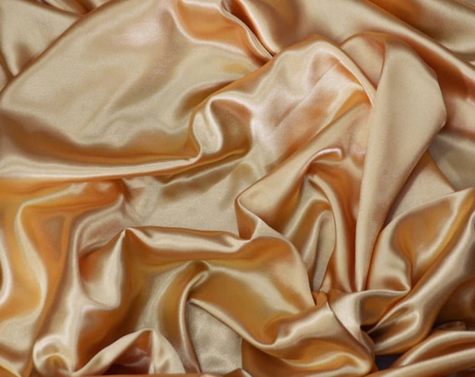 Gold charmeuse silky soft polyester fabric  60" wide