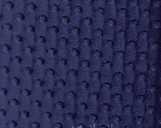 Navy  Dimple Dot faux Fur fabric per yard