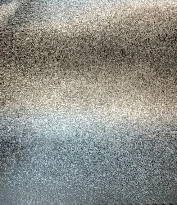 Vinyl Faux Leather Dark Silver Metallic, Silver Faux Leather Fabric