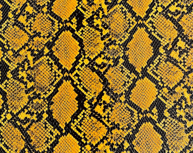 Yellow Cobra Snake Embossed vinyl fabric sold by the yard 54” wide