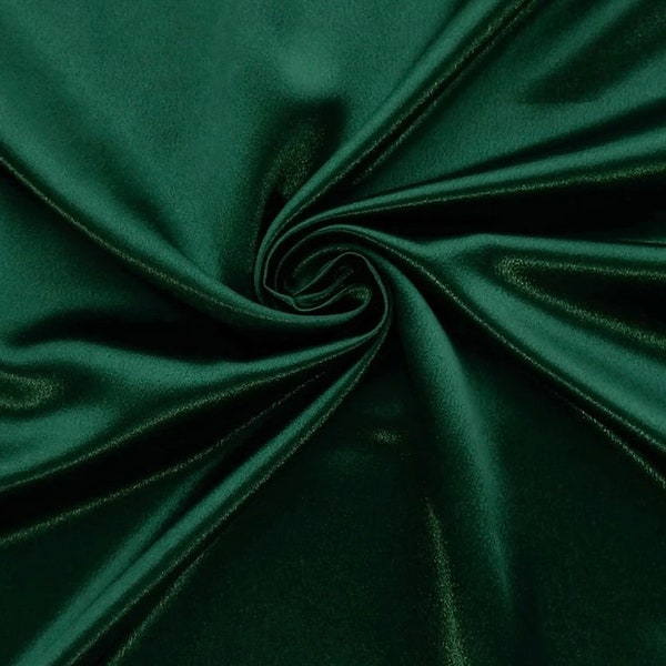 Hunter green Satin Crepe Fabric 60" Wide Sold By the yard