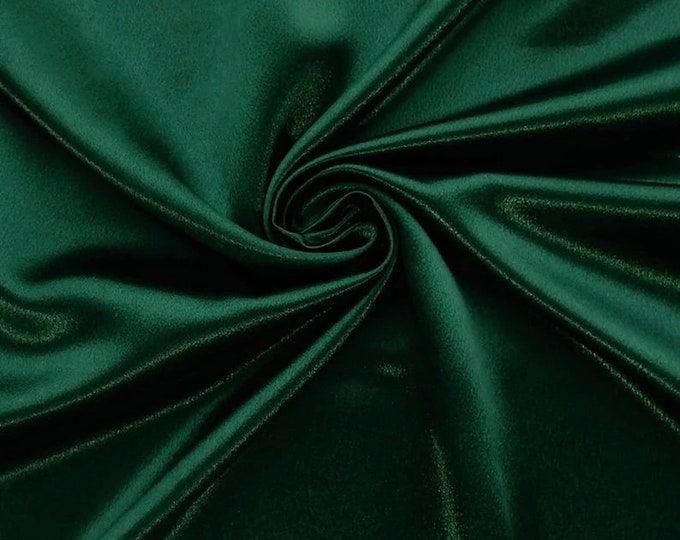 Hunter green Satin Crepe Fabric 60" Wide Sold By the yard