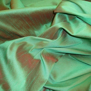 Pine Shantung Dupioni Faux Silk fabric by the yard 58&quot; Wide dress pillow tables