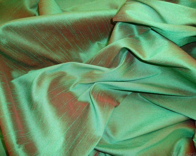 Pine Shantung Dupioni Faux Silk fabric by the yard 58" Wide dress pillow tables