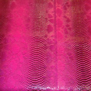 Magenta Vinyl faux leather Snake Viper Embossed fabric sold by the yard 54&quot; Wide