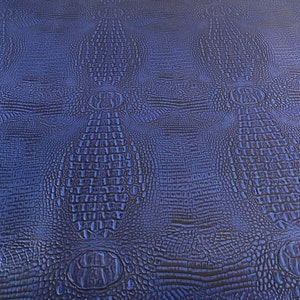 Blue Big alligator embossed Vinyl Leather upholstery fabric