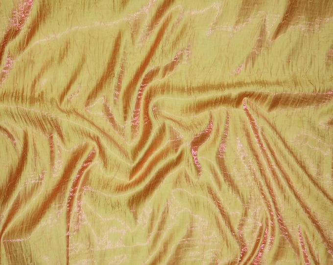 Satin Iridescent Shimmer Crushed  green/ pink Satin Fabric / 55" Wide / Sold By the yard