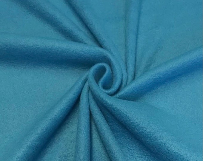 Turquoise fleece Fabric Sold By The Yard 60" Wide