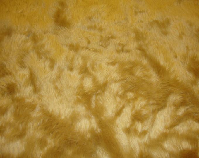 Camel shaggy faux fur upholstery custom fabric by the yard 60" wide