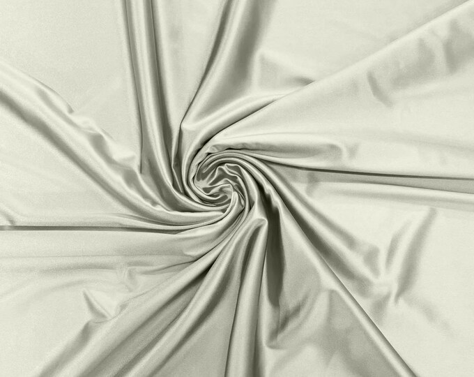 Ivory Stretch Satin spandex Fabric Bridal Dress 58” Wide sold by The Yard