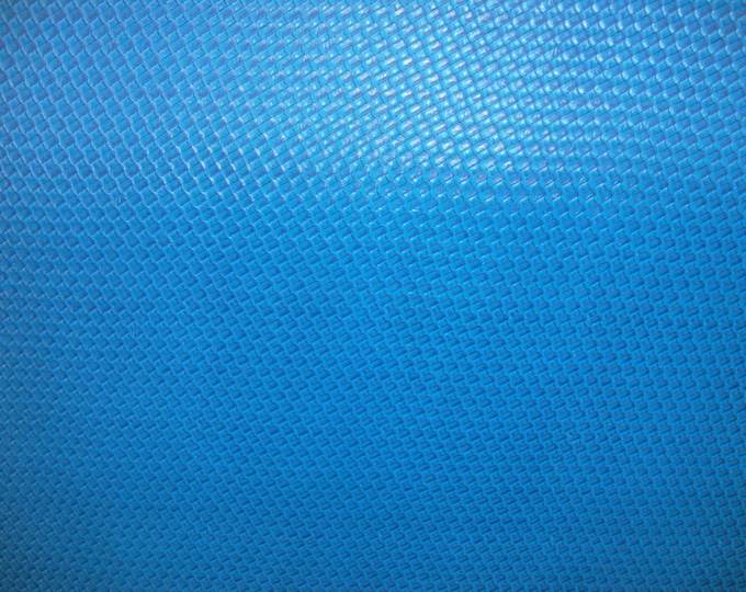 Vinyl Faux Leather Fabric Basket Weave Tile Upholstery/ Royal 54" Wide - By the Yard