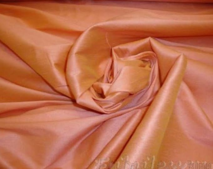 Peach Shantung Dupioni Faux Silk two tone fabric BY THE YARD 54" wide