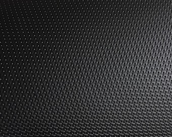 Faux Leather fabric 54" Wide Black Diamond semi perforated sold by the yard