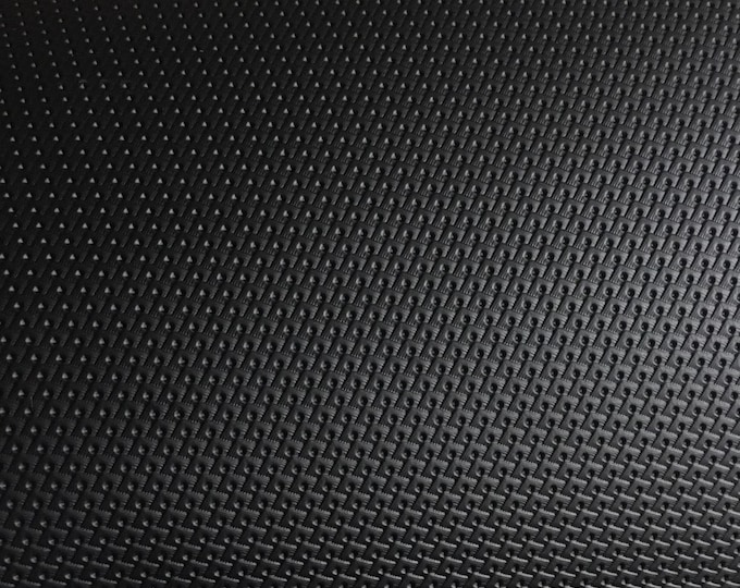 vinyls Faux Leather , fabric 54" Wide Black Diamond semi perforated  Contract commercial  per yard