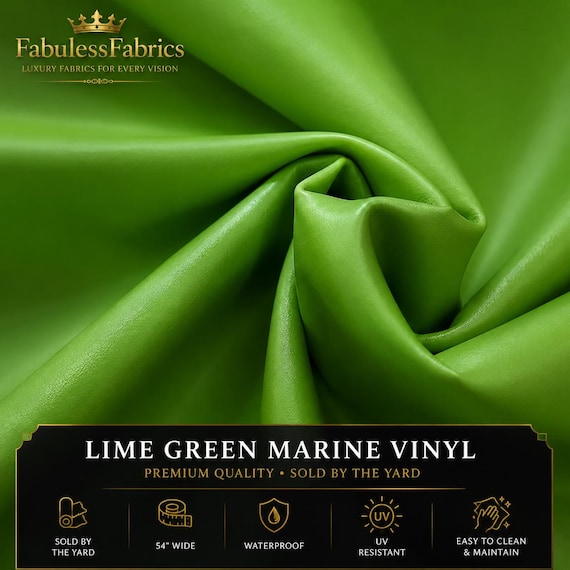 Lime Green  commercial grade upholstery faux vinyl 54" Wide Sold BY THE YARD