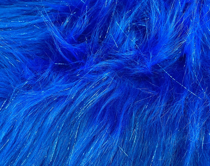 58"  Wide Royal Sparkle Faux fur pile Upholstery Fashion Decor Arts & Crafts Bedding fabric By The YARD