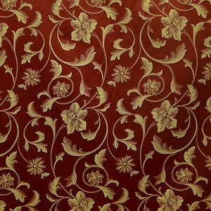 Jacquard  brocade Upholstery drapery fabric by the yard 56" Rouge