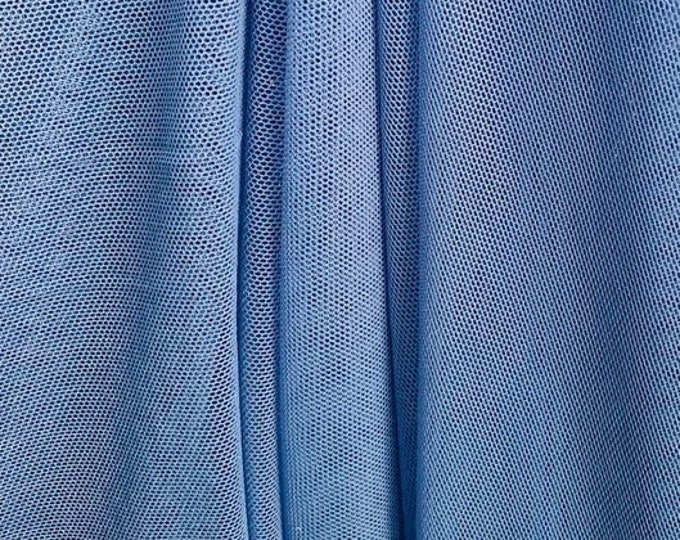 Slate blue Power Mesh nylon spandex Stretch Fabric 60" per yard