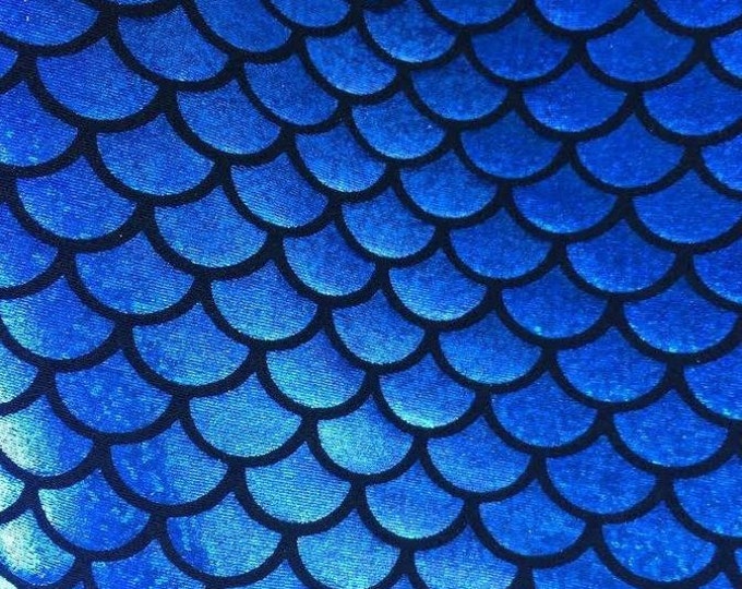 4-Way Stretch Royal Mermaid Spandex Fabric by the yard