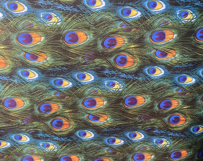 Blue/green Peacock 4 Way Stretch Spandex sold by the yard