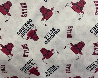 100 % Cotton Fabric - 45 " Wide - Bulls  theme #1 flag, children clothing, pillows, bedding, costume