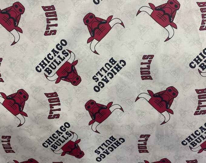 100 % Cotton Fabric - 45 " Wide - Bulls  theme #1 flag, children clothing, pillows, bedding, costume