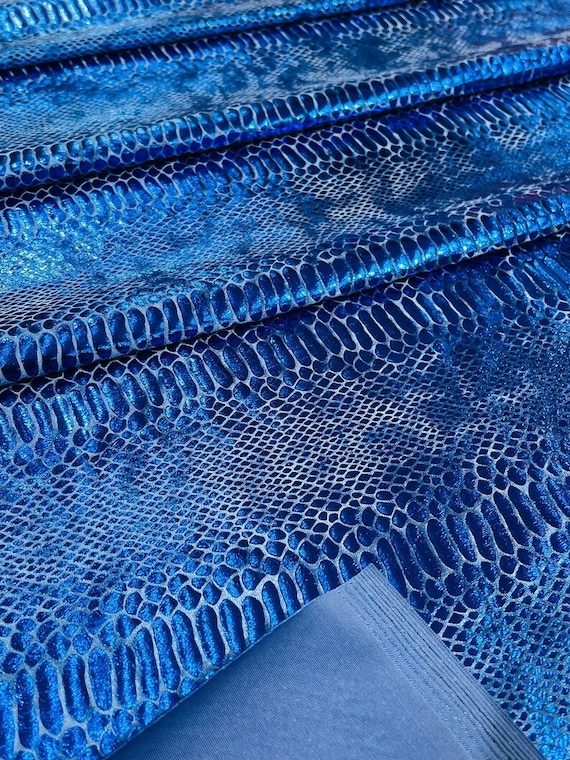 Royal foil Snake design on a stretch velvet fabric-Sold by the yard.