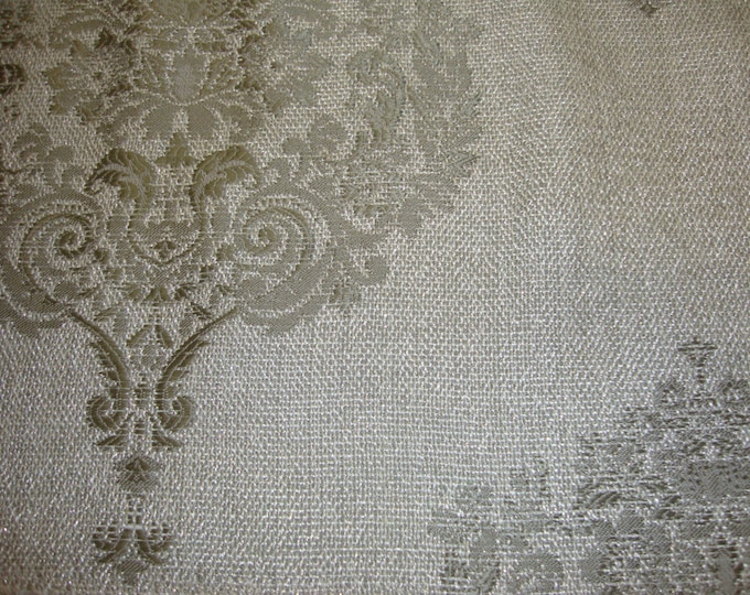Alessio Mercury Damask Metallic Sparkle upholstery Drapery Fabric per yard 54" wide