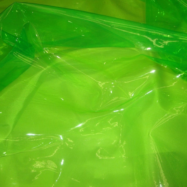 54" Wide Green 10 Gauge Transparent Tinted Plastic Vinyl 54 Inch Wide Fabric By the Yard