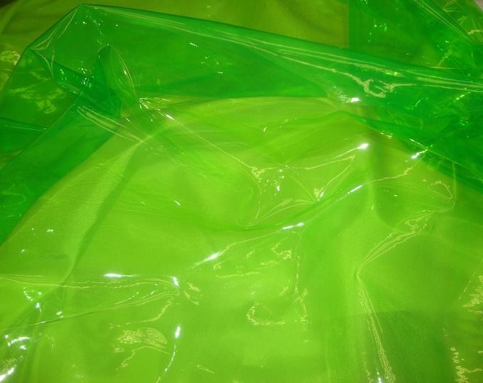 54" Wide Green 10 Gauge Transparent Tinted Plastic Vinyl 54 Inch Wide Fabric By the Yard