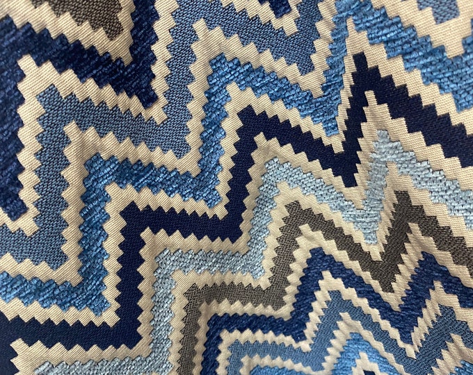 Zigzag heavy chenille Upholstery  fabric by the yard 54” wide