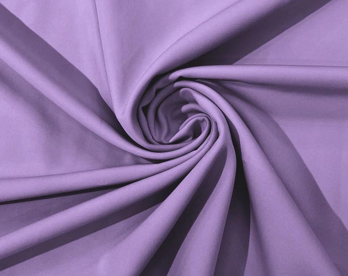 Lilac dull matte 4 stretch bridal Crepe woven Fabric 60" Wide Sold By the yard