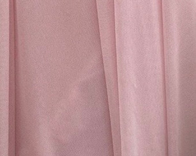 Light pink Power Mesh nylon spandex Stretch Fabric 60" per yard
