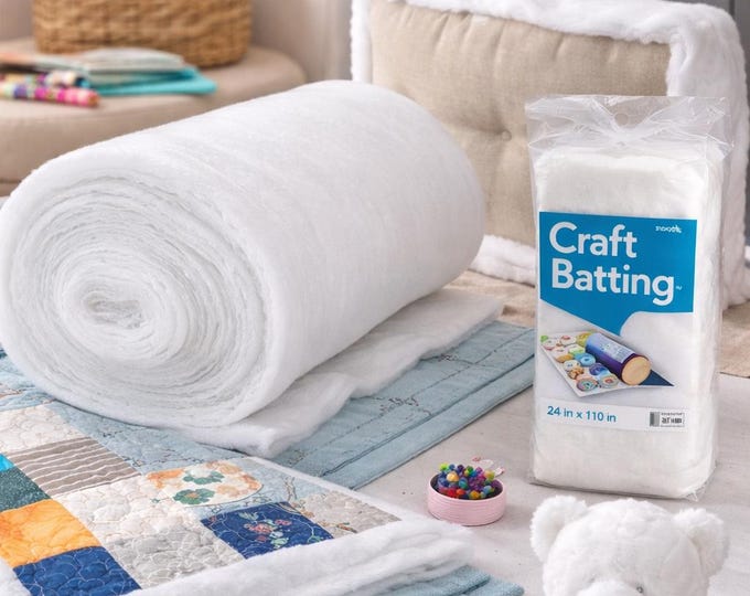 Quilt Batting Multipurpose Dacron Fiber Polyester Wadding Fabric 1/2" Loft Upholstery Grade Padding 48 inches wide