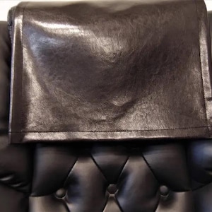 Dark Brown  faux leather vinyl Sofa Loveseat Chaise Theater Seat, Chair Caps Headrest Pad, Recliner Head Cover, Furniture Protector