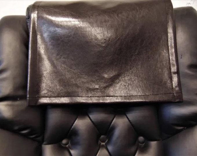 Dark Brown  faux leather vinyl Sofa Loveseat Chaise Theater Seat, Chair Caps Headrest Pad, Recliner Head Cover, Furniture Protector