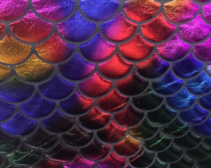 4-Way Stretch tie dye Mermaid scale Spandex scales Fabric by the yard