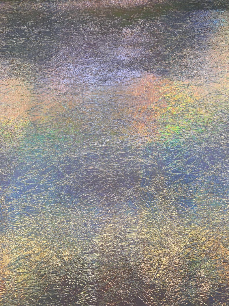 Holographic Gold Cracked metallic reflective Distressed vinyl upholstery craft fabric per yard 54" Wide image 2