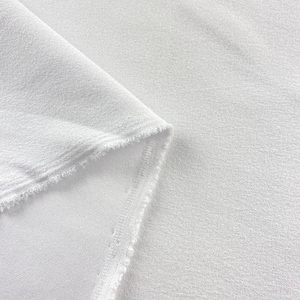 White  Polyester Scuba crepe double Knit clothing Fabric