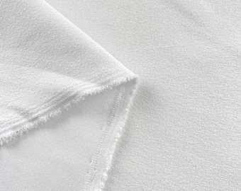 White  Polyester Scuba crepe double Knit clothing Fabric